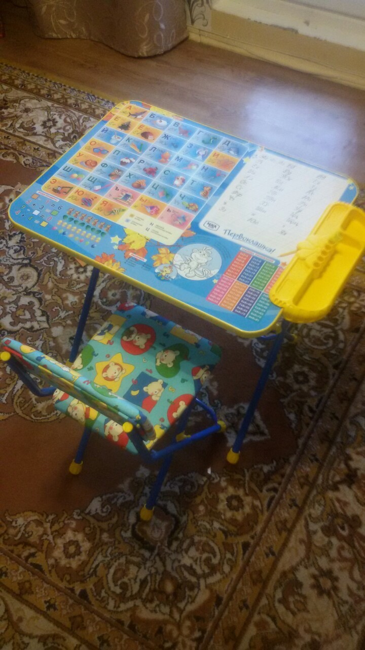 Фотография покупателя товара Комплект детской мебели «Первоклашка. Осень» складной: стол, мягкий стул и пенал