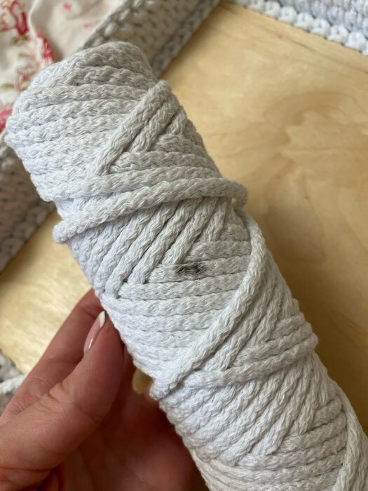 Фотография покупателя товара Шнур для вязания "Пухлый" 100% хлопок ширина 5мм 100м (белый)