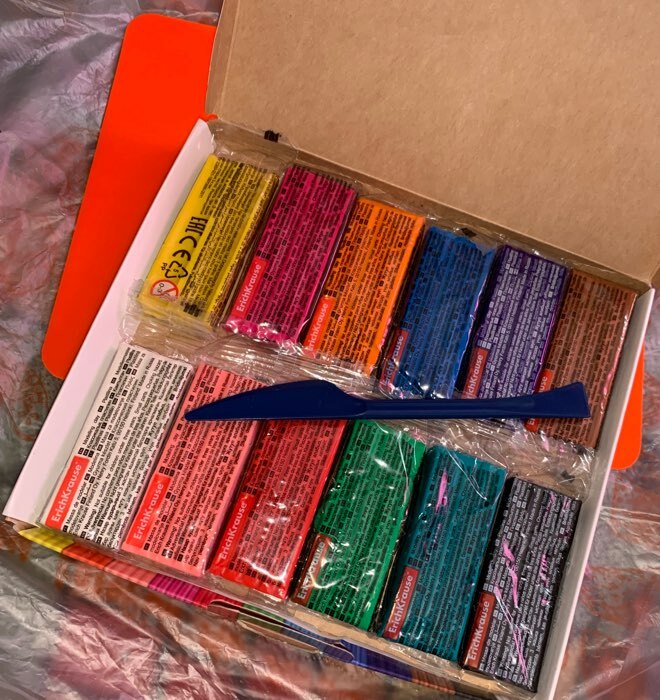 Фотография покупателя товара Пластилин 12 цвета, 180 г, ErichKrause Monsters, со стеком, в картонной упаковке - Фото 4