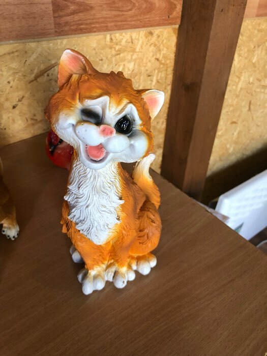 Фотография покупателя товара Садовая фигура "Забавный рыжий кот" 11х14х25см