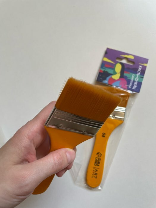 Фотография покупателя товара Кисть для рисования флейцевая синтетика плоская «Мона Лиза» 5,8см - Фото 2
