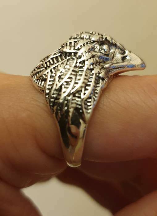 Фотография покупателя товара Кольцо «Перстень» сокол, цвет чернёное серебро, безразмерное - Фото 1