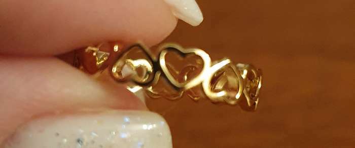 Фотография покупателя товара Кольцо «Цепь из сердечек», цвет золото, безразмерное