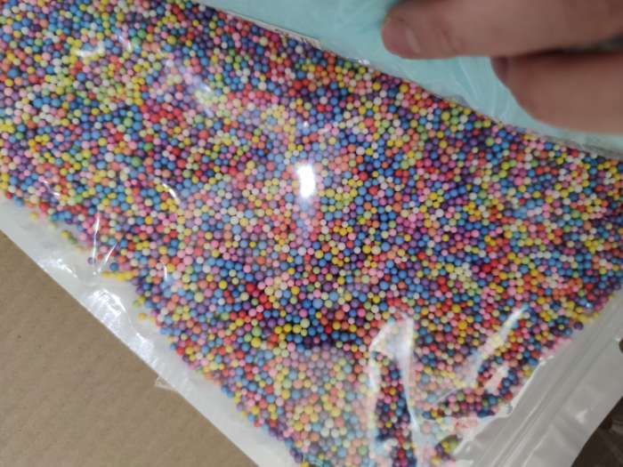 Фотография покупателя товара Наполнитель для шаров и слаймов «Пенопласт», 0,3 см, 20 г, цвет фиолетовый - Фото 2