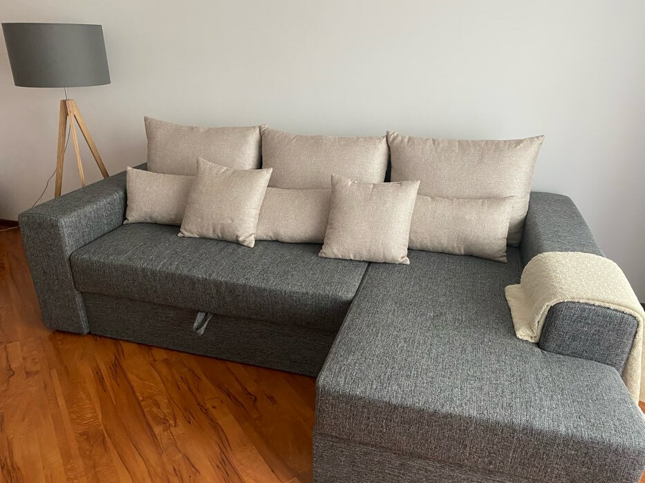 Фотография покупателя товара Угловой диван «Майами», механизм еврокнижка, правый угол, микровельвет, цвет коричневый - Фото 4