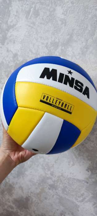 Фотография покупателя товара Мяч волейбольный MINSA, ПВХ, машинная сшивка, 18 панелей, р. 5 - Фото 1