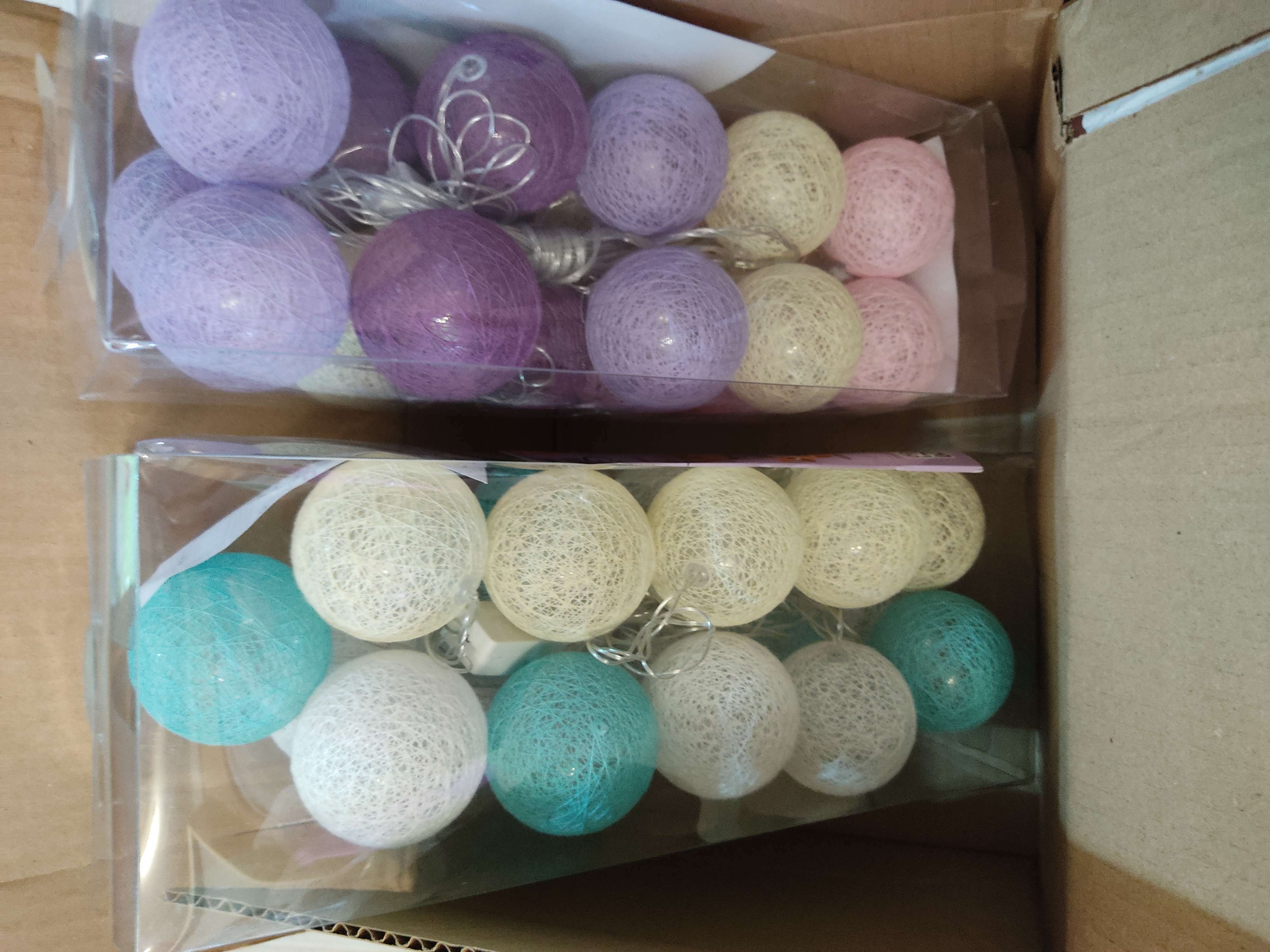 Фотография покупателя товара Гирлянда «Нить» 5 м с насадками «Клубки красно-голубые», IP20, прозрачная нить, 20 LED, свечение тёплое белое, 220 В - Фото 58