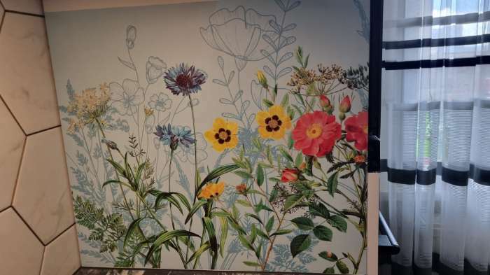 Фотография покупателя товара Наклейка виниловая для кухни «Полевые цветы», интерьерная, 60 х 90 см - Фото 2