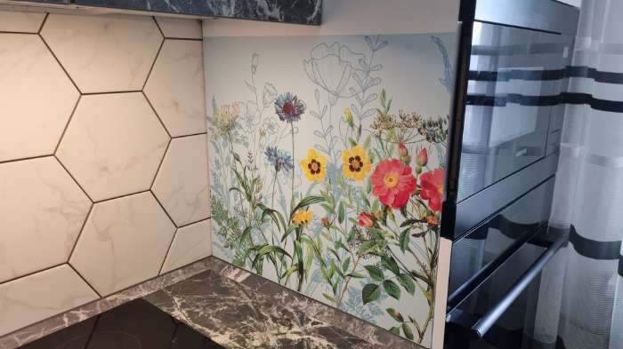 Фотография покупателя товара Наклейка виниловая для кухни «Полевые цветы», интерьерная, 60 х 90 см
