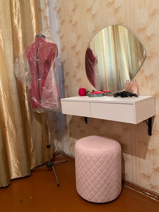 Фотография покупателя товара Пуф стёганый «Розалия», 410 × 410 × 450 мм, цвет розовый - Фото 1
