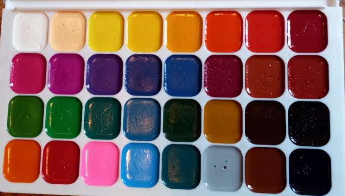 Фотография покупателя товара Акварель "Луч" Классика, 32 цвета, без кисти - Фото 2