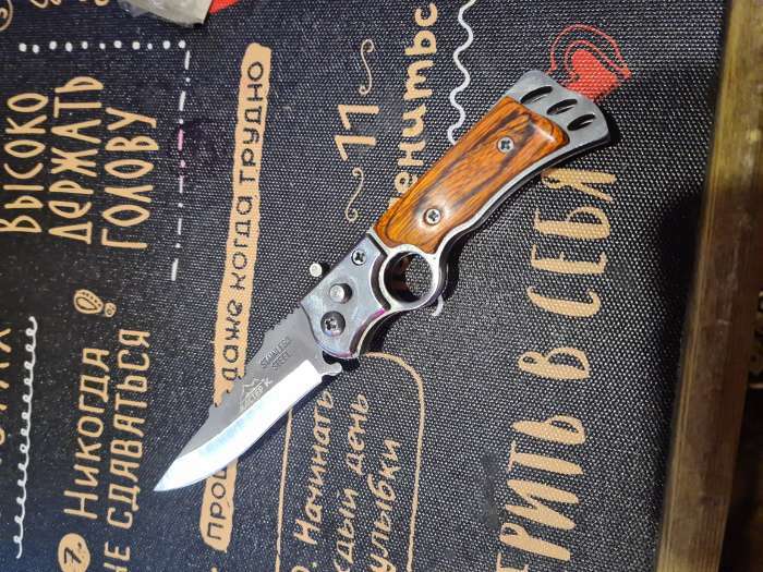 Фотография покупателя товара Нож складной "Пескарь" 14,7см, клинок 64мм/1,5мм - Фото 2