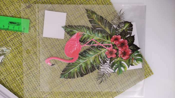 Фотография покупателя товара Термотрансфер «Фламинго в кустах», 19,5 × 15 см - Фото 2