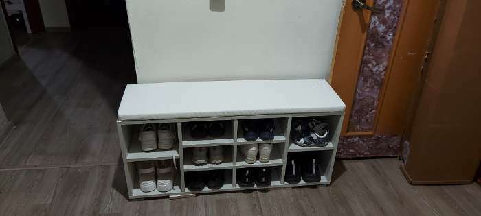 Фотография покупателя товара Тумба для обуви Лайт, 1040х303х520, Дуб крафт белый/Белый - Фото 2