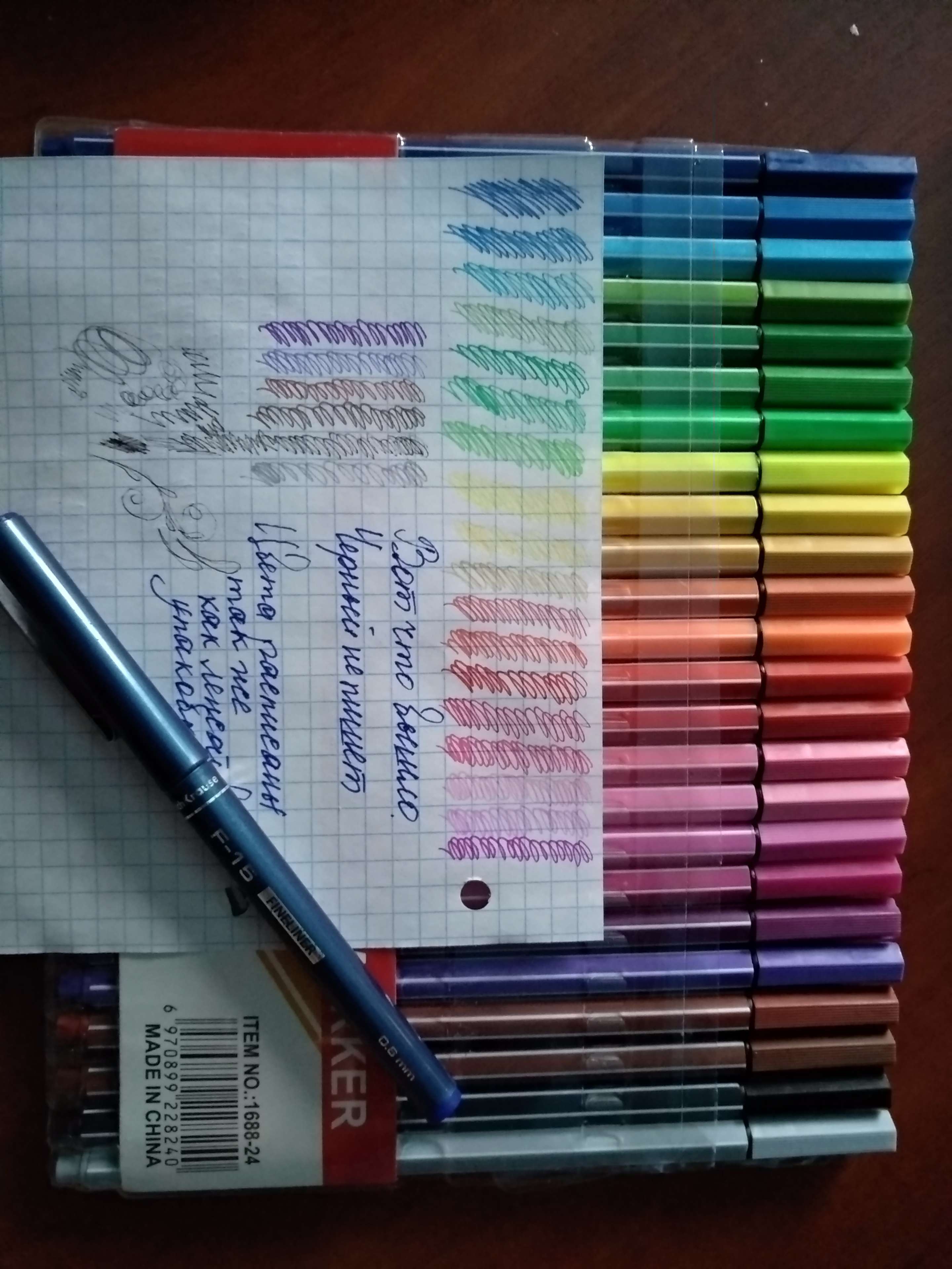 Фотография покупателя товара Набор капилярных ручек (маркеров), 0.4 мм, 24 цвета, тонкая линия - Фото 3