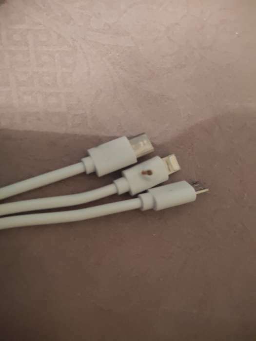 Фотография покупателя товара Кабель Windigo, 3 в 1, microUSB/Lightning/Type-C - USB, 2 А, PVC оплетка, 1 м, белый