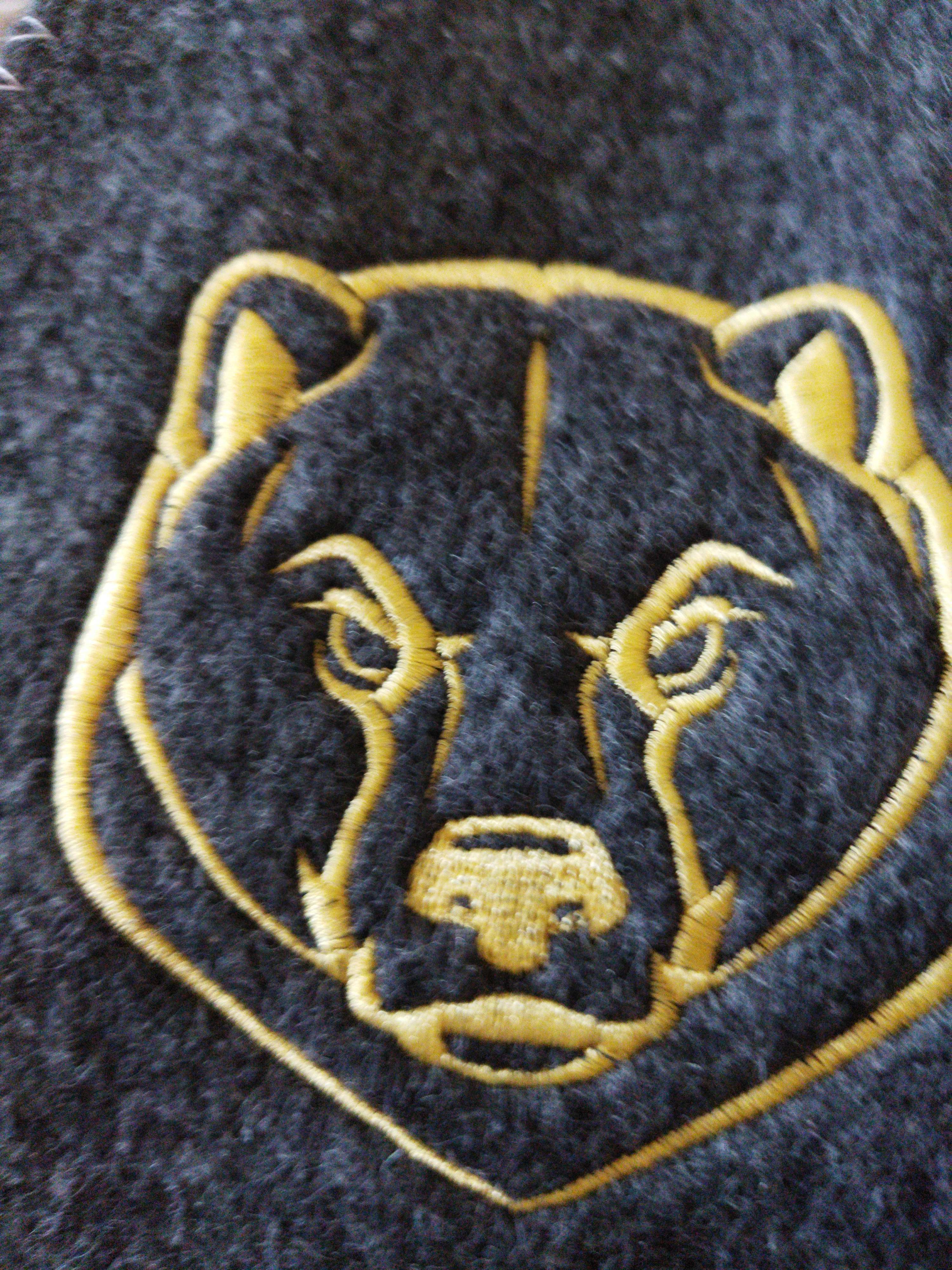 Фотография покупателя товара Шапка для бани серая с вышивкой "Медведь"