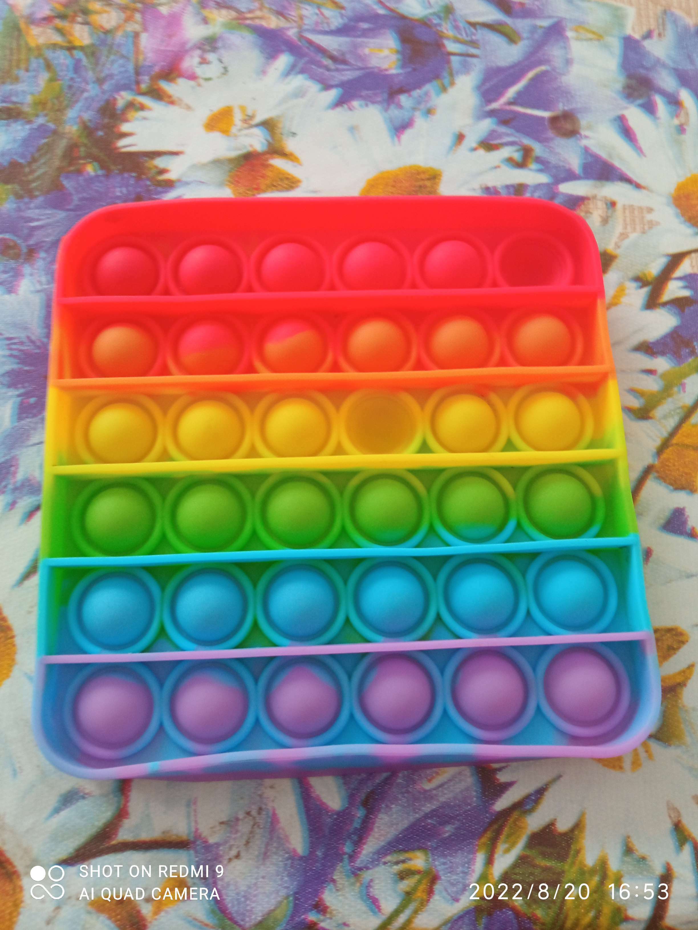 Фотография покупателя товара Антистресс тактильная сенсорная игрушка «POP IT», квадратная, радужная - Фото 6