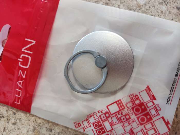 Фотография покупателя товара Держатель-подставка с кольцом для телефона LuazON, в форме круга, серебристый - Фото 4