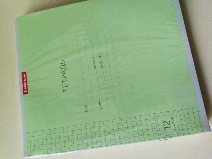 Фотография покупателя товара Тетрадь 12 листов в клетку ErichKrause "Классика с линовкой", картонная обложка, зелёная - Фото 3
