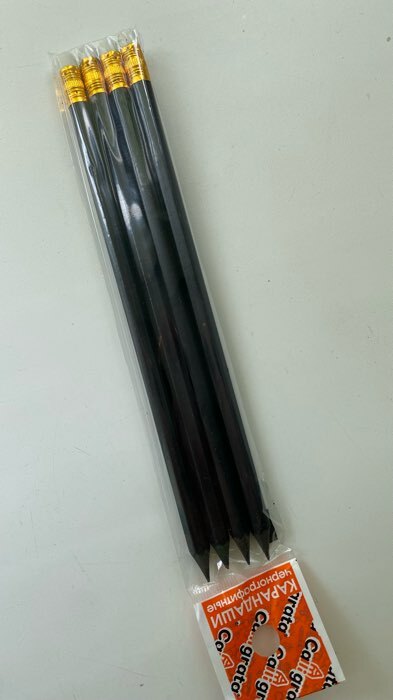 Фотография покупателя товара Набор карандашей чернографитных НB, Calligrata, пластиковых, с ластиком, чёрный - Фото 1