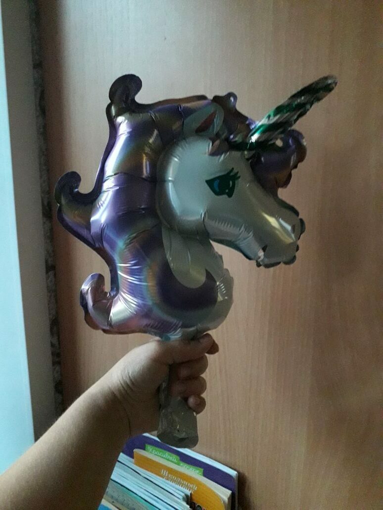 Фотография покупателя товара Шар фольгированный 16" «Единорог», цвет фиолетовый - Фото 1