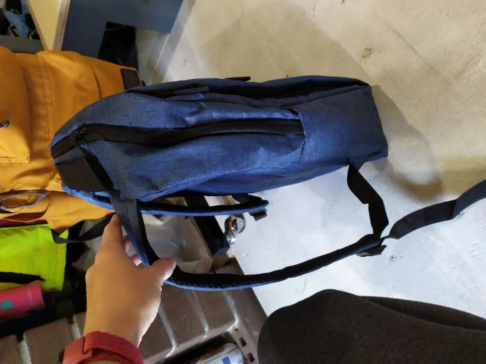 Фотография покупателя товара Рюкзак мужской на молнии, 4 наружных кармана, с USB, цвет синий - Фото 1