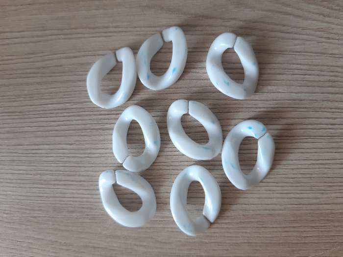 Фотография покупателя товара Декор для творчества пластик "Кольцо для цепочки" белоснежный набор 25 шт 2,3х1,65 см - Фото 1