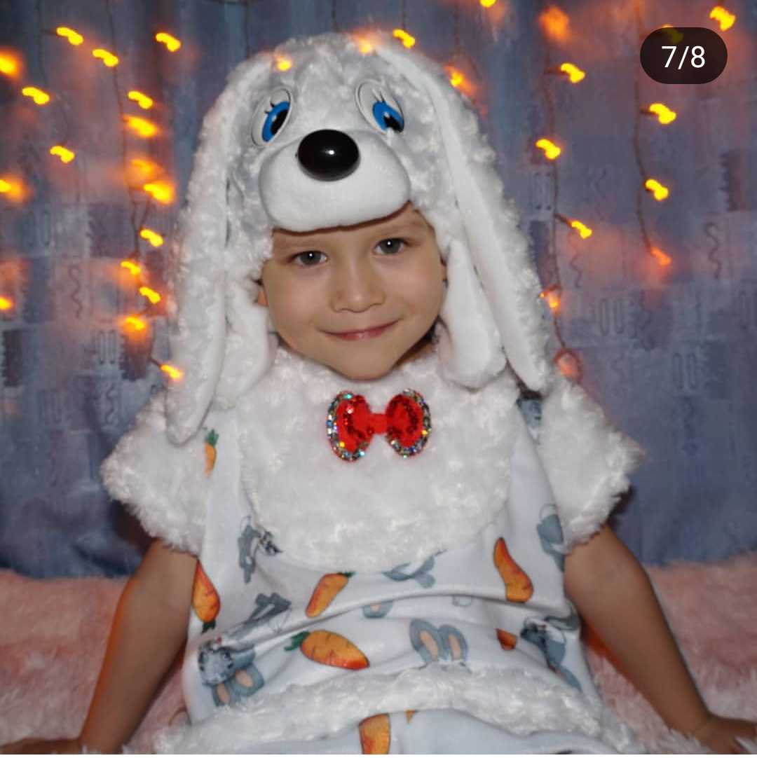 Фотография покупателя товара Карнавальный костюм «Зайчонок Плутишка», маска, жилет, шорты, размер 28, рост 110 см - Фото 1