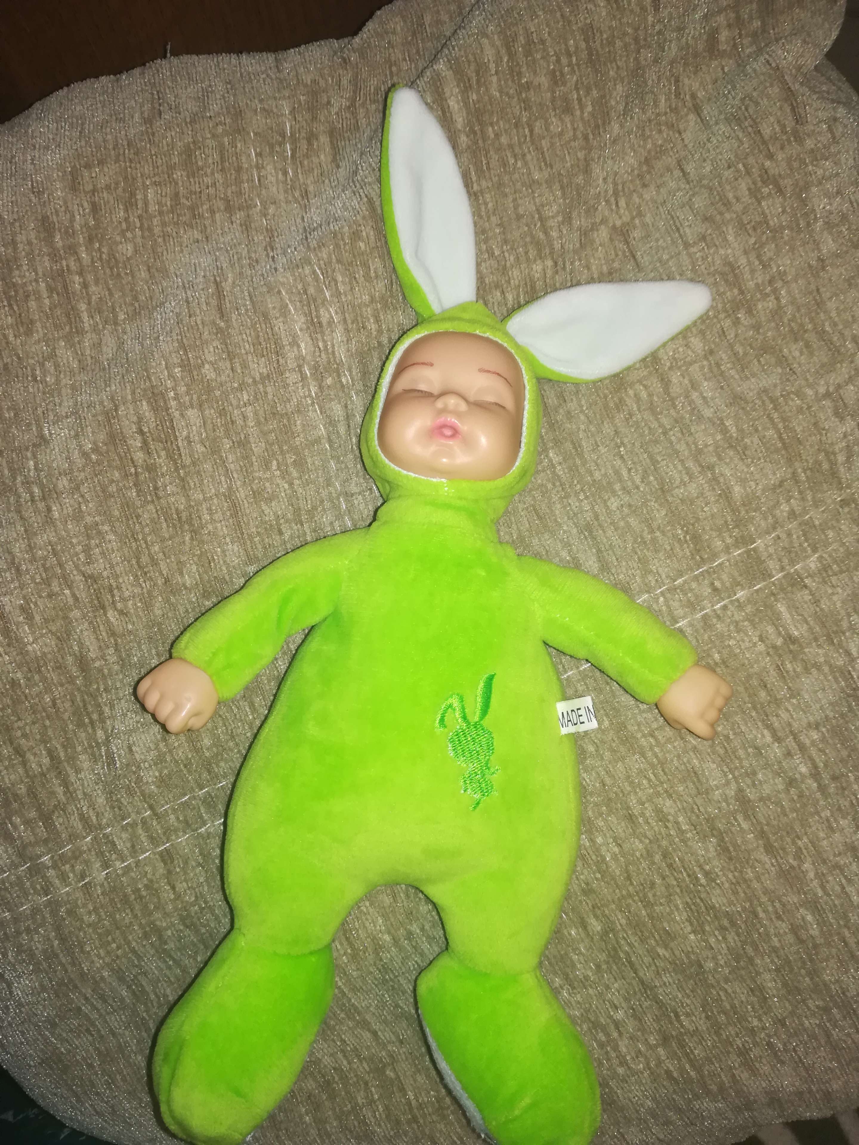 Фотография покупателя товара Мягкая игрушка «Кукла в костюме зайки», закрытые глазки, цвета МИКС - Фото 2