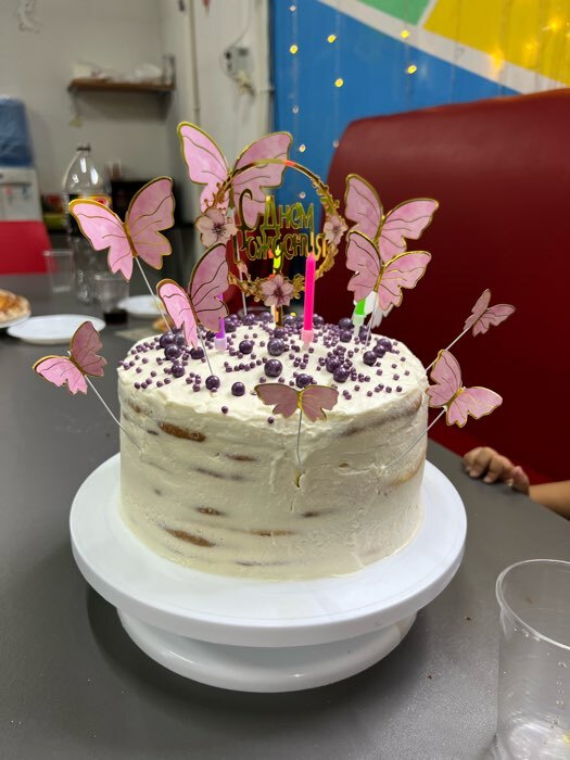 Фотография покупателя товара Набор для украшения торта «Бабочки» 10 шт., цвет розовый - Фото 12