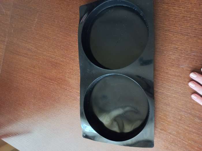 Фотография покупателя товара Форма для выпечки Доляна «Бискотто», силикон, 2 ячейки, 35×19,5×1,7 см, d=16 см, цвет чёрный - Фото 3