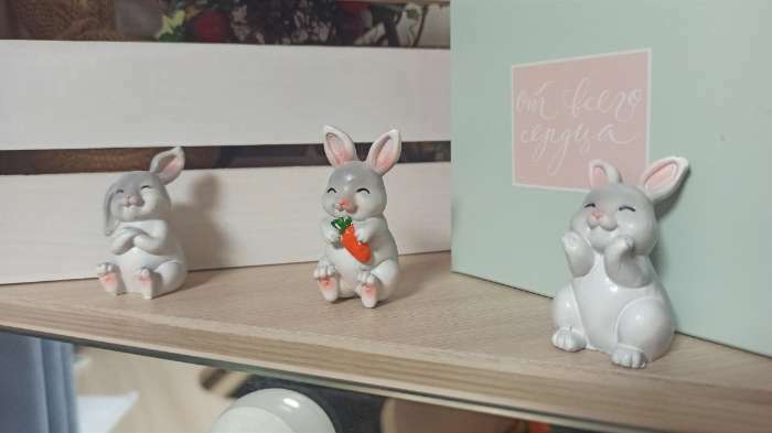 Фотография покупателя товара Фигурка кролик «Ушастик», 4 х 5 см - Фото 1