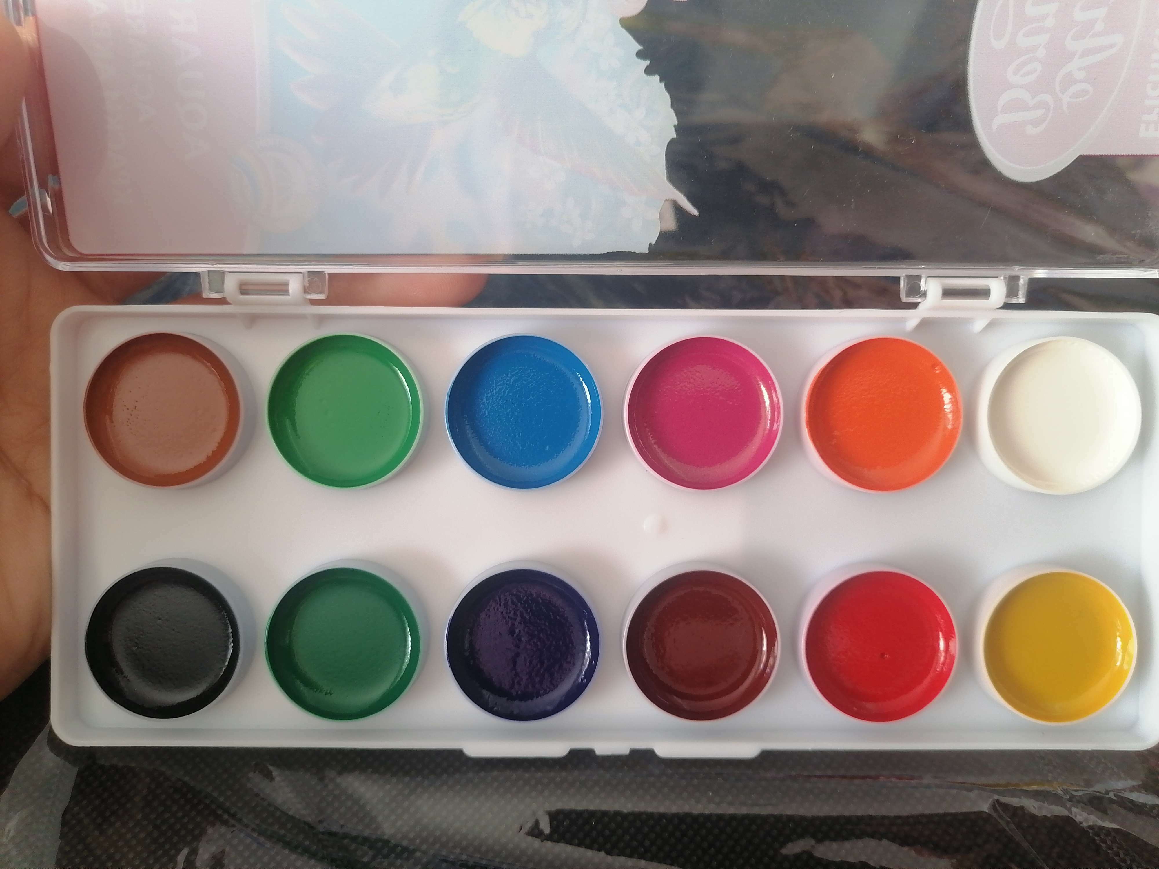 Фотография покупателя товара Акварель 12 цветов ErichKrause ArtBerry, в пластиковой коробке, с УФ-защитой, европодвес, без кисти, МИКС - Фото 7