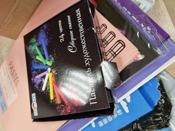 Фотография покупателя товара Пастель сухая, набор 24 цвета, Hard, Спектр "Северное Сияние", D-8.5мм /L-68мм, квадратное сечение, художественная