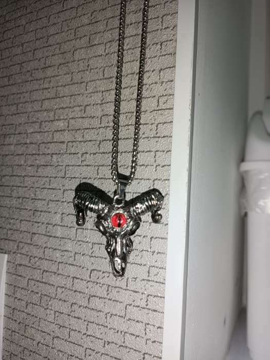 Фотография покупателя товара Кулон-амулет «Помпеи» рога, цвет красный в чернёном серебре, 70 см - Фото 2