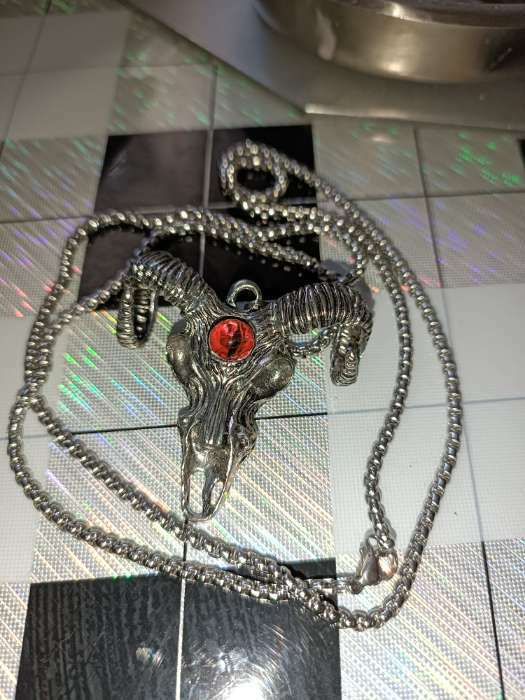 Фотография покупателя товара Кулон-амулет «Помпеи» рога, цвет красный в чернёном серебре, 70 см - Фото 1