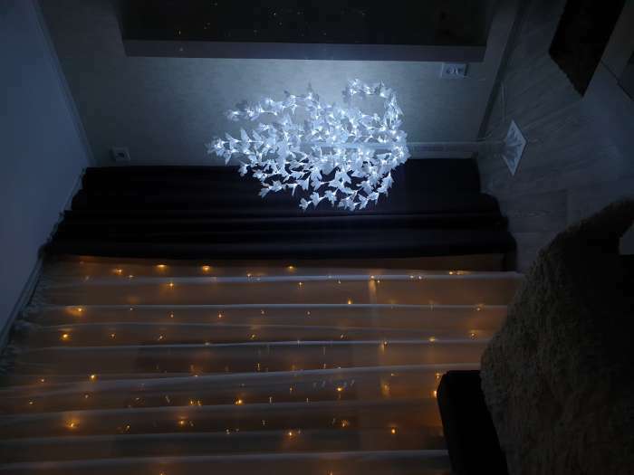 Фотография покупателя товара Светодиодное дерево «Клён белый» 1.6 м, 160 LED, постоянное свечение, 220 В, свечение тёплое белое - Фото 6