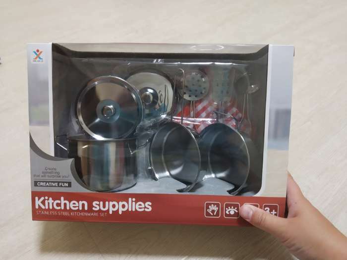 Фотография покупателя товара Набор детской металлической посуды «Маленький повар», 9 предметов - Фото 1