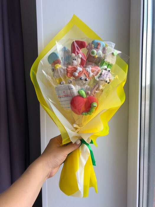 Фотография покупателя товара Пленка матовая для цветов и букетов, лимонная, 0.57×10 м - Фото 4