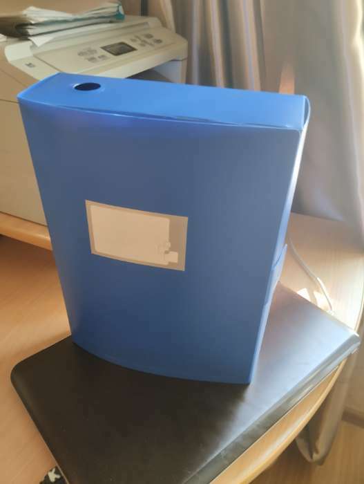 Фотография покупателя товара Папка-короб архивная А4, корешок 80 мм, пластик, Calligrata, вырубная застежка, синяя, до 700 листов - Фото 2