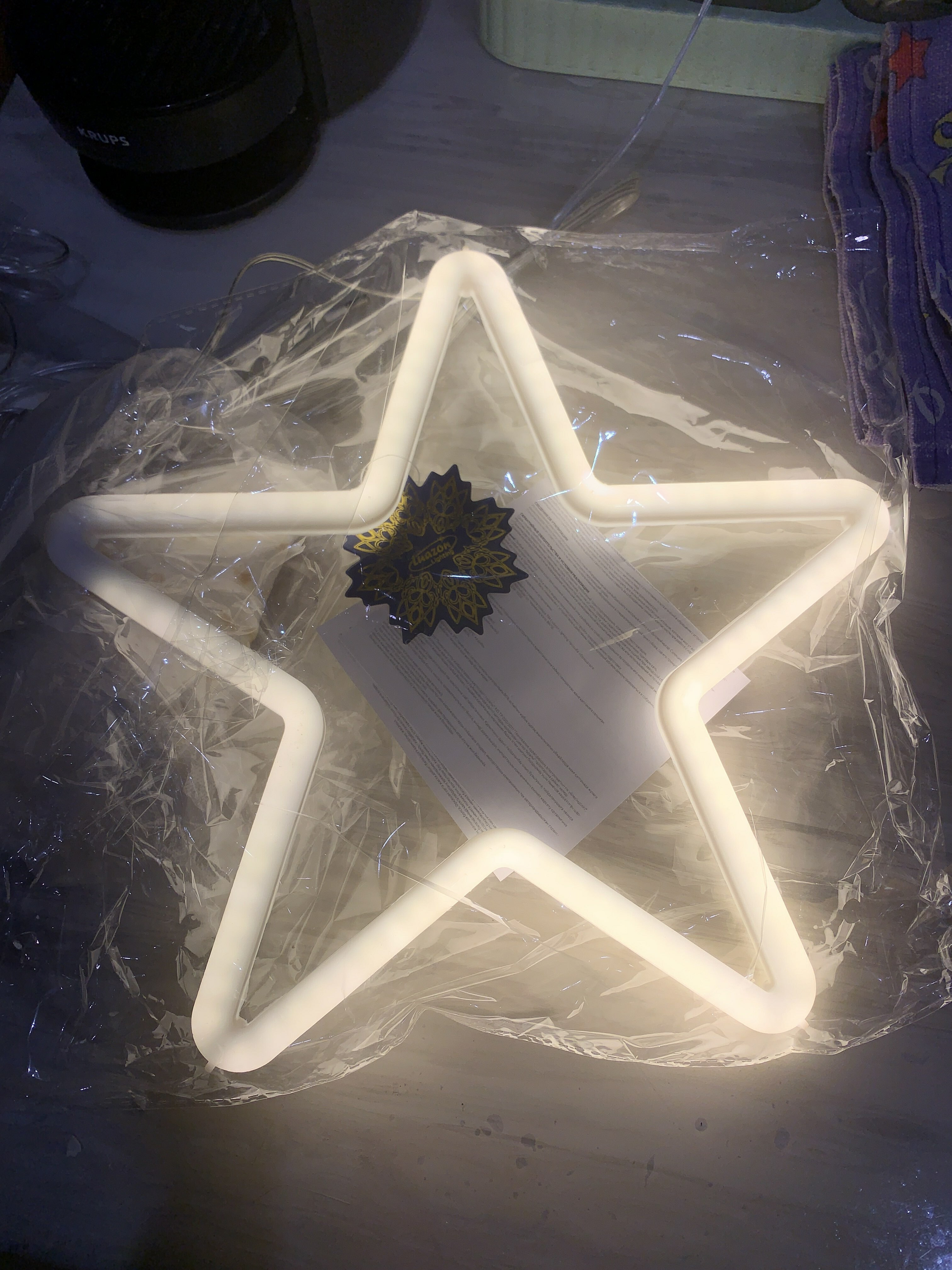 Фотография покупателя товара Светодиодная фигура «Звезда» 28 см, пластик, 220 В, свечение мульти - Фото 4