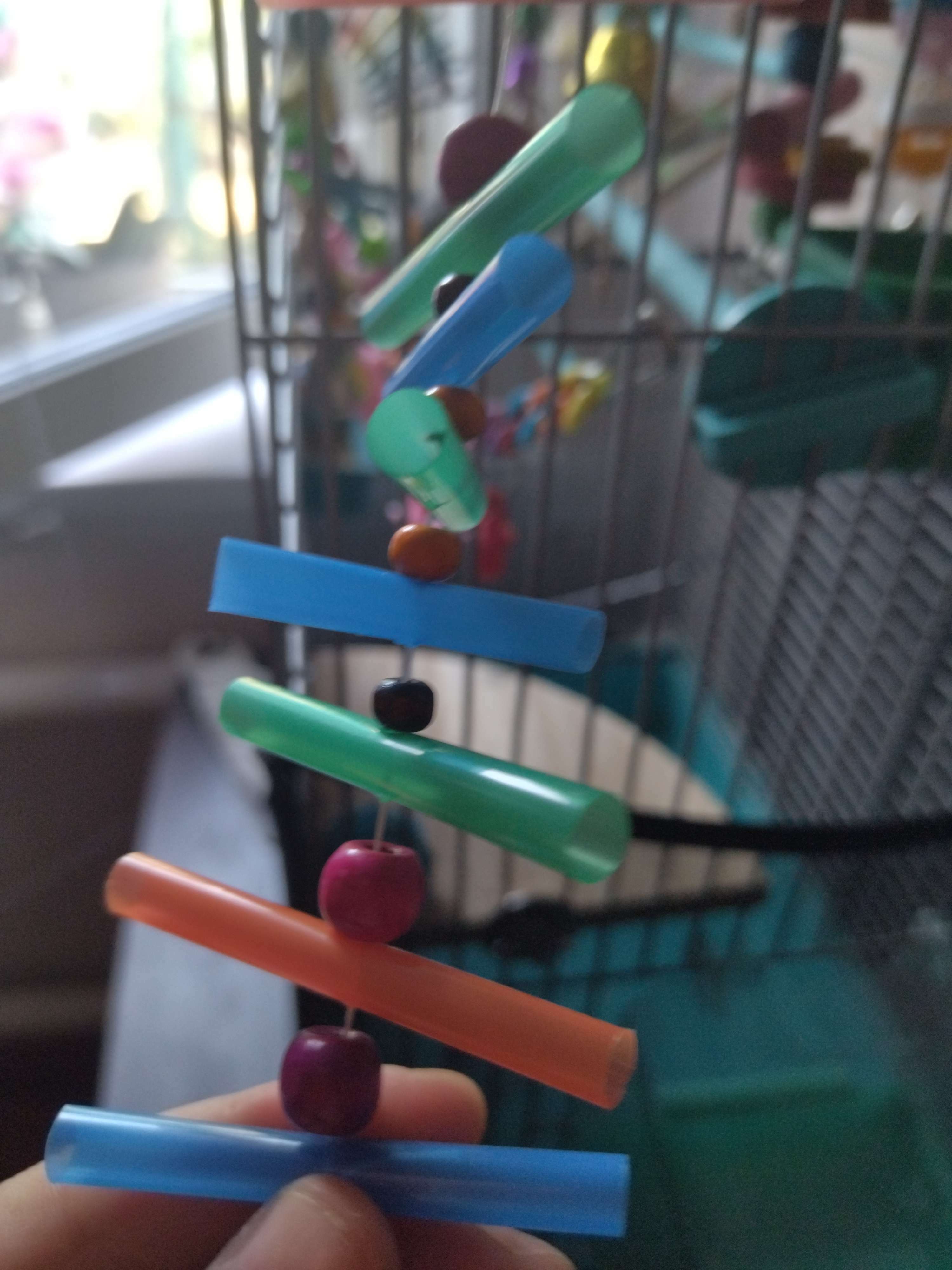 Фотография покупателя товара Игрушка для птиц "Ступеньки", микс - Фото 1
