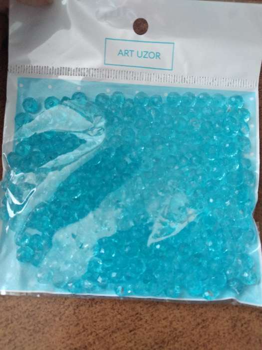 Фотография покупателя товара Бусины для творчества пластик "Кристалл с гранями голубой" набор 20 гр 0,4х0,6х0,6 см