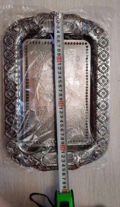 Фотография покупателя товара Поднос из нержавеющей стали «Дарк», 35×26×3 см, цвет бронзовый - Фото 2
