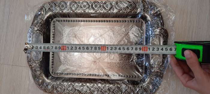 Фотография покупателя товара Поднос из нержавеющей стали «Дарк», 35×26×3 см, цвет бронзовый - Фото 5