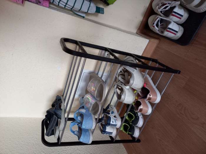 Фотография покупателя товара Обувница Доляна, 4 яруса, 50×19×59 см, цвет зелёный - Фото 2