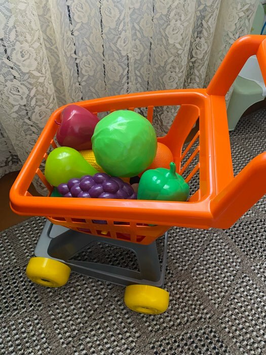 Фотография покупателя товара Тележка для супермаркета с фруктами и овощами, цвета МИКС