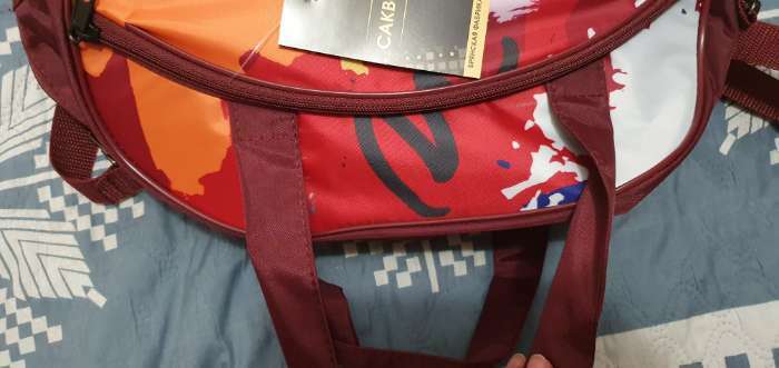 Фотография покупателя товара Чемодан малый 20" с сумкой, отдел на молнии, наружный карман, с расширением, цвет бордовый - Фото 5