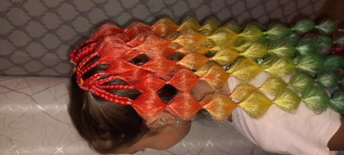 Фотография покупателя товара ZUMBA Канекалон четырёхцветный, гофрированный, 60 см, 100 гр, цвет радуга(#DY2) - Фото 6